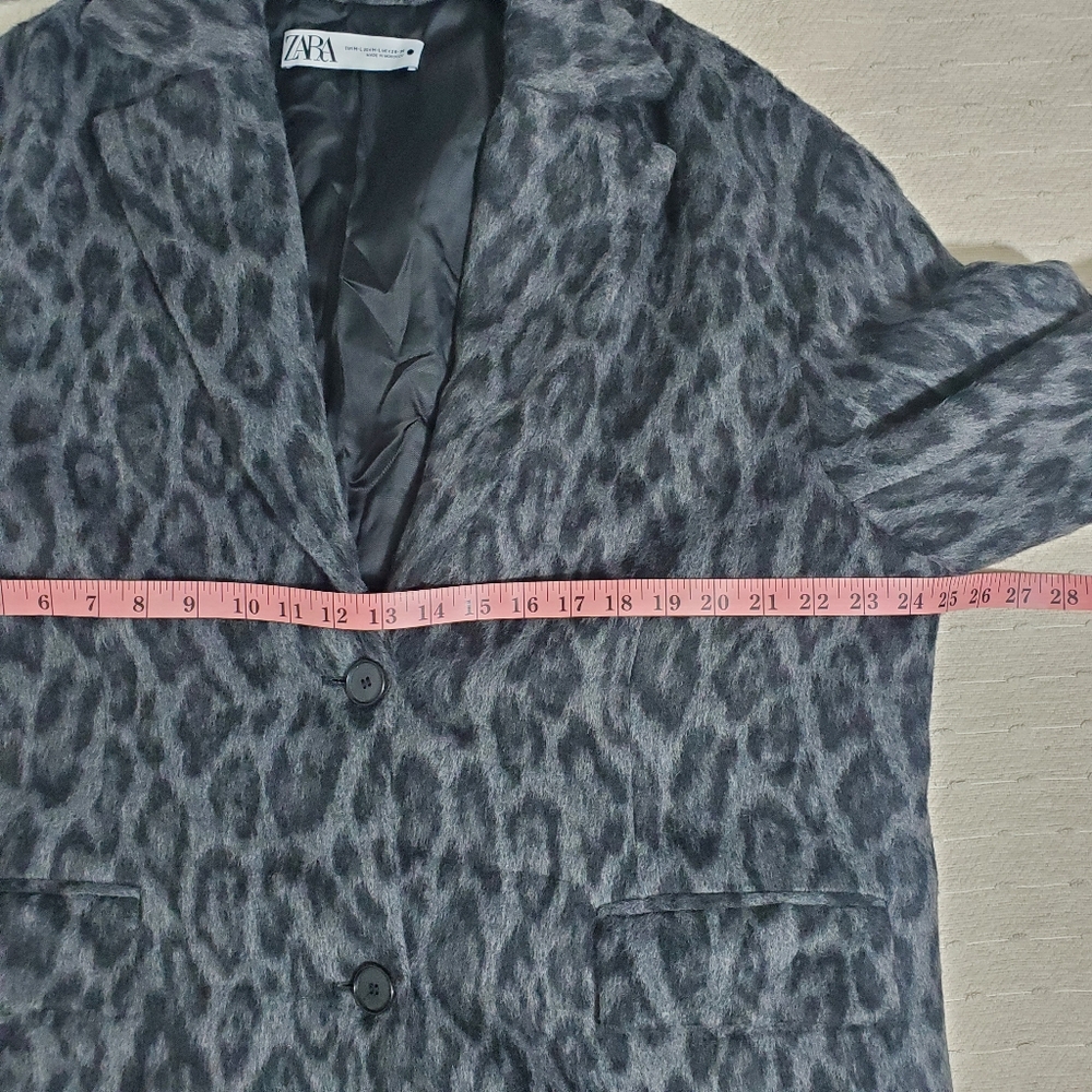 Zara WOOL BLEND PRINTED COAT Size M-L - Picture 5 of 12